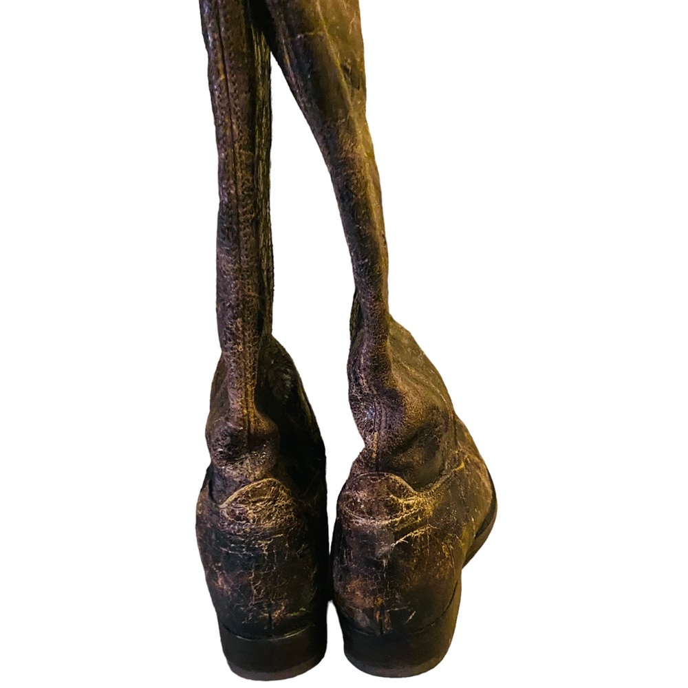 Frye intentionally Distressed Leather Knee High Boots - Picture 5 of 13